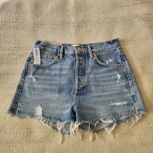 NWT Agolde Jaden High Rise Cut Off Short in Swapmeet Blue Sz 27